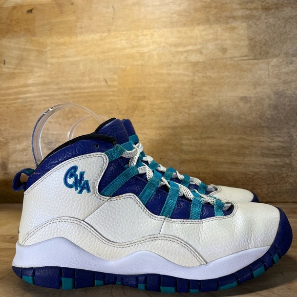 Jordan Shoes - Air Jordan 10 Retro Charlotte Hornets Womens Size 6 (4.5Y) Shoes White Blue